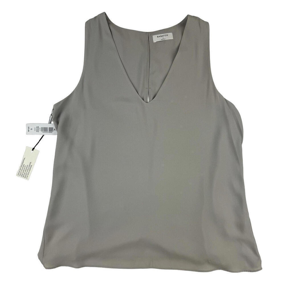 Aritzia Babaton Maddox Sleeveless Tank Blouse Ashen Grey Size S